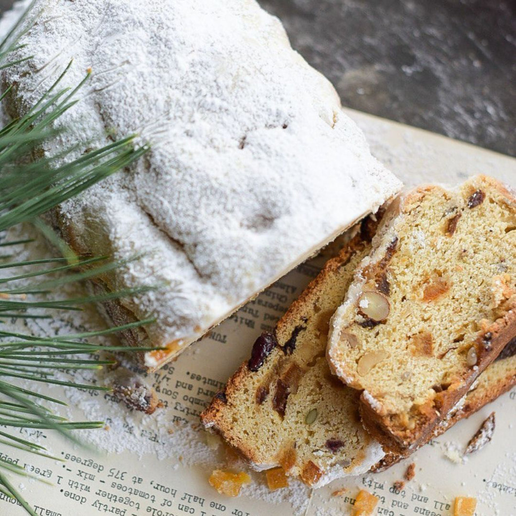 Stollen - Christmas cake-like Fruit & Nut Bread
